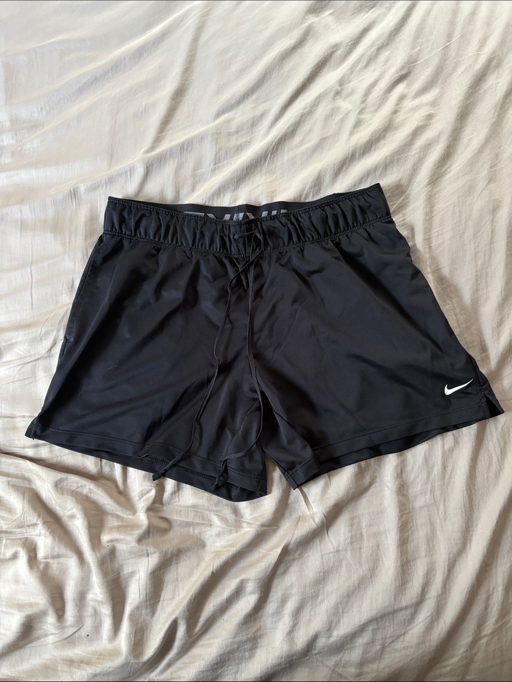 Nike Women's Black Athletic Running Shorts with Swoosh